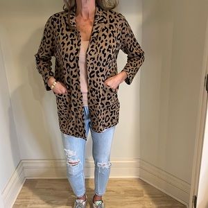 Jcrew Tan Animal Print Cardigan